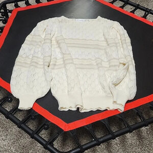 Vintage Persuasions cream and gold sweater size 46 awesome for Christmas # 2